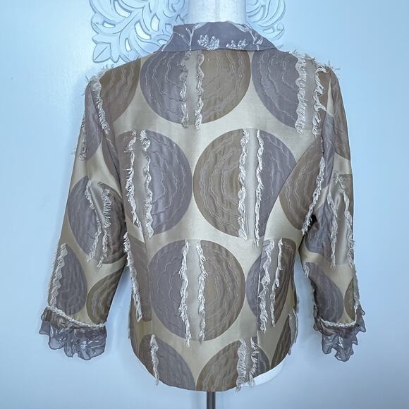 TAYLOR G Dallas Texas size MEDIUM Jacket Embroidered Layered Sleeves USA BRONZE - Picture 10 of 15